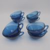 tasses vintage vereco verre bleu
