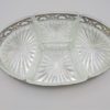 ancien plat coupelles en verre da,s plateau argente style louis XVI