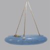ancienne suspension large en verre mouchete de clichy bleu vasque deco brocante tendance