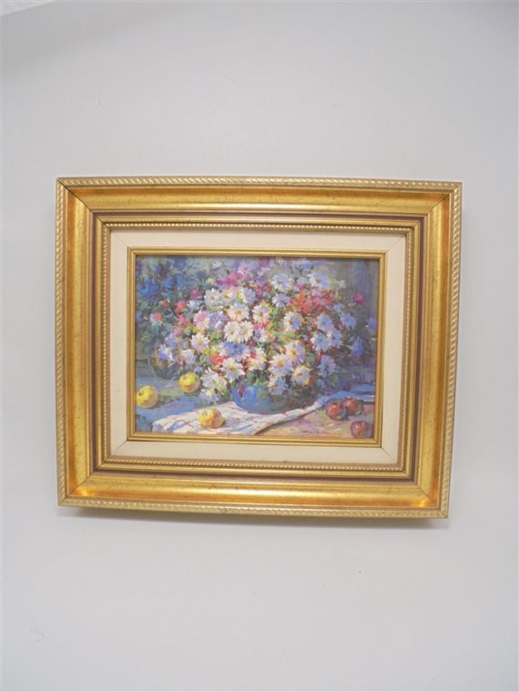 Peinture sur toile signée Jackson - Bouquet de fleurs