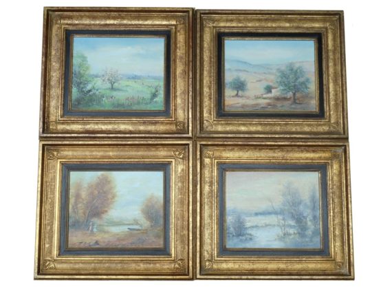 tableaux huile sur toile signees clamart paysages 4 saisons