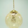 suspension globe vintage verre or effet givre
