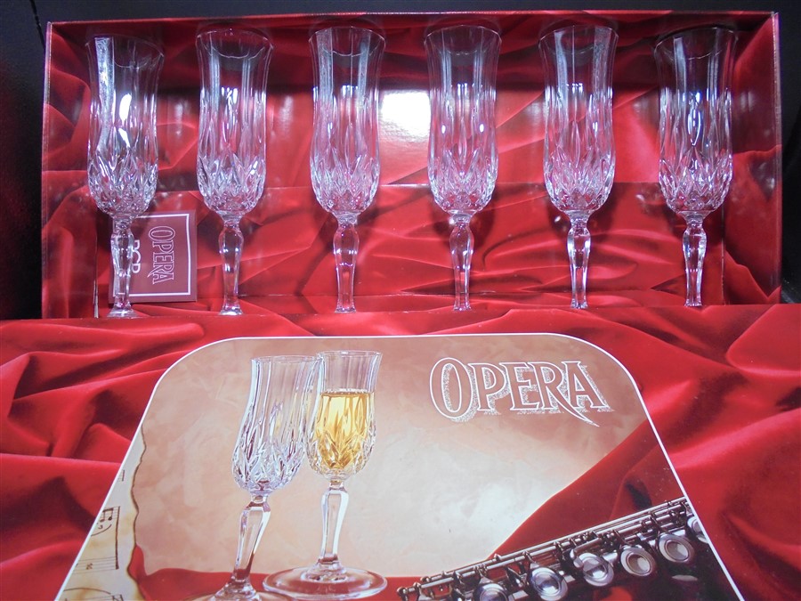 Coupes à champagne en cristal Opera, 6 pièces