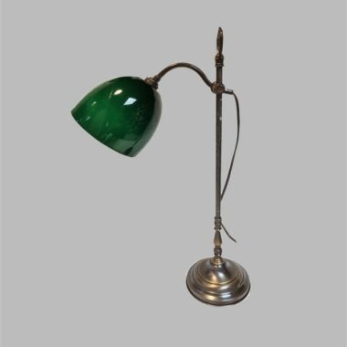 Lampe col de cygne avec opaline verte