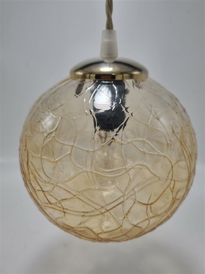 Suspension vintage globe verre or