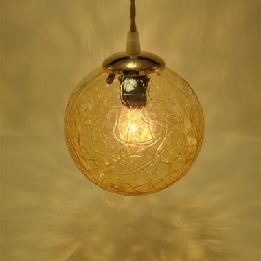 Suspension vintage globe verre or