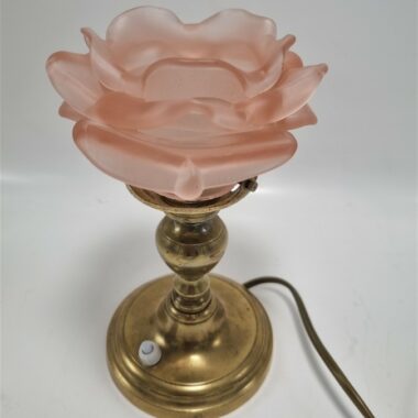 Petite lampe fleur en pate de verre